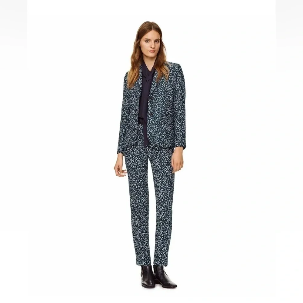EUC - Tory Burch Confettia Wool Blend Jacquard Trouser Ankle Pants - size 6
